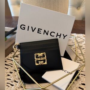 Givenchy 4G Leather Card Holder in Black/Gold - New with Tags